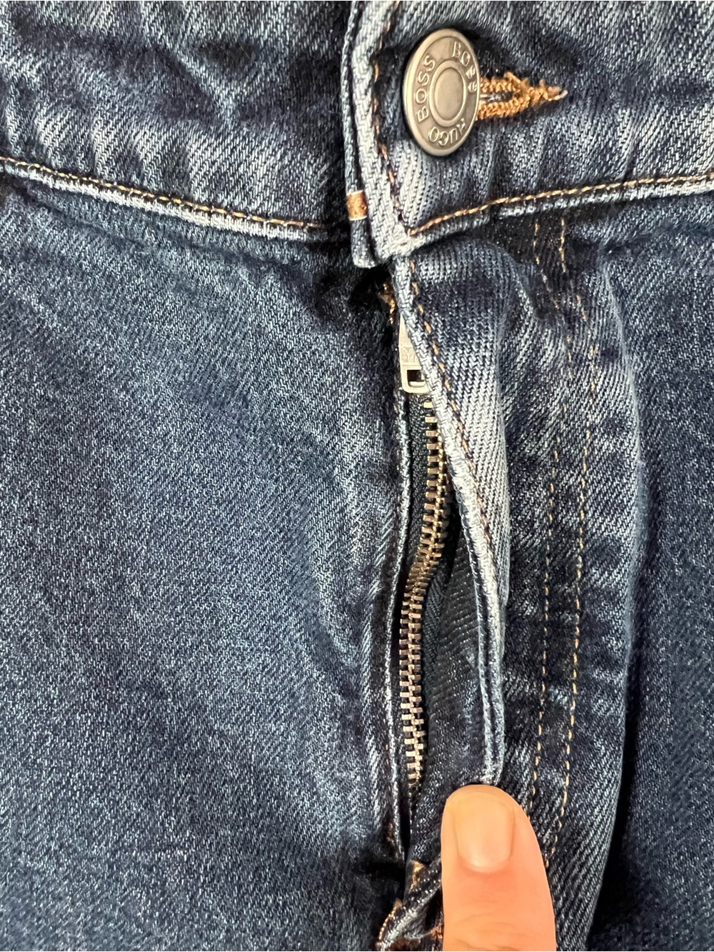 BOSS Hugo Boss Candiani Italian Stretch Straight Leg Blue Jeans 36x32 - Picture 10 of 15